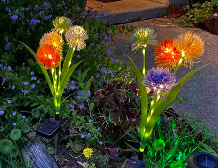 Solar Garden Lights LED Solar Flower Lights Waterproof Solar Outdoor Lights for Yard Pathway Walkway Decoration - 2 Pack - Valk-Tech