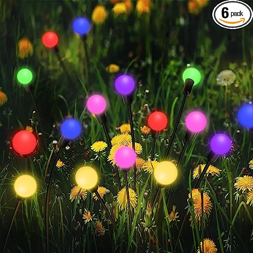 Solar Garden Color chaning Firefly Lights, 6 Pack & 2 Pack - Valk-Tech