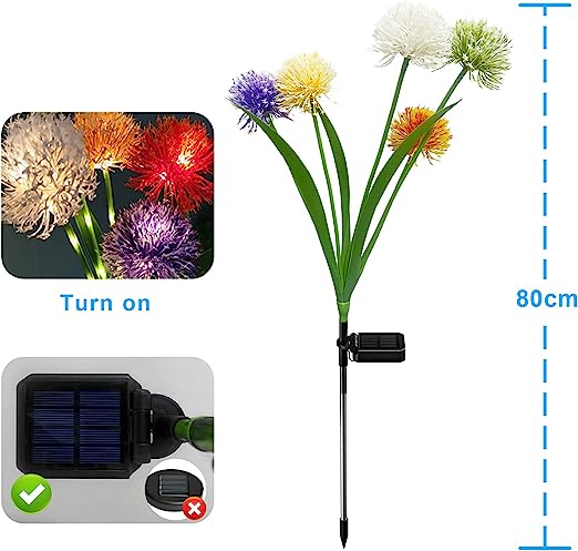 Solar Garden Lights LED Solar Flower Lights Waterproof Solar Outdoor Lights for Yard Pathway Walkway Decoration - 2 Pack - Valk-Tech