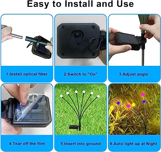 Solar Garden Color chaning Firefly Lights, 6 Pack & 2 Pack - Valk-Tech