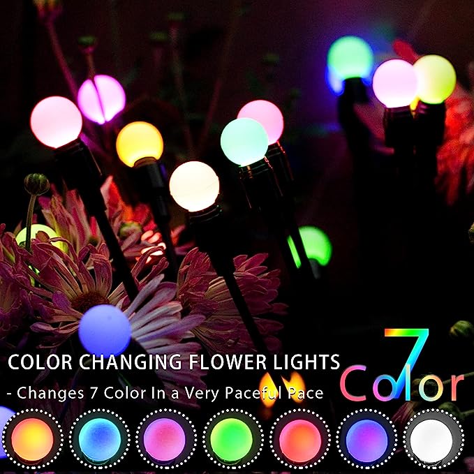 Solar Garden Color chaning Firefly Lights, 6 Pack & 2 Pack - Valk-Tech