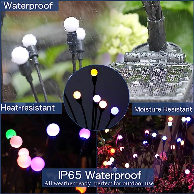Solar Garden Color chaning Firefly Lights, 6 Pack & 2 Pack - Valk-Tech