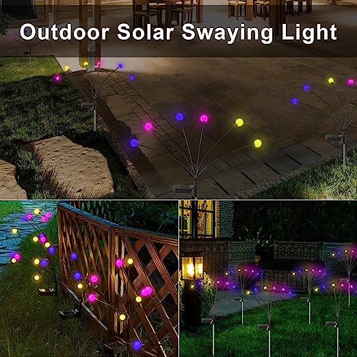 Solar Garden Color chaning Firefly Lights, 6 Pack & 2 Pack - Valk-Tech