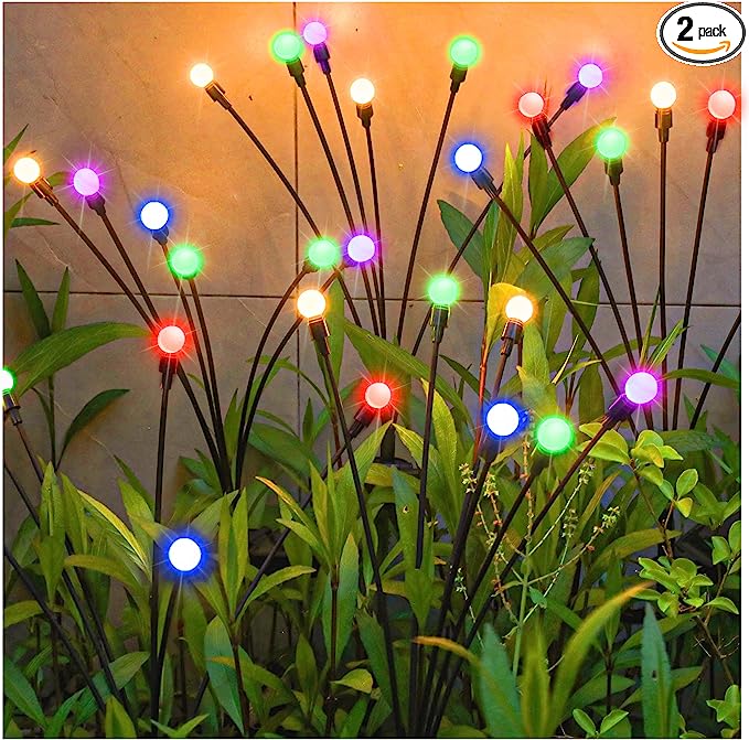 Solar Garden Color chaning Firefly Lights, 6 Pack & 2 Pack - Valk-Tech