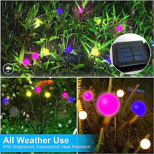 Solar Garden Color chaning Firefly Lights, 6 Pack & 2 Pack - Valk-Tech